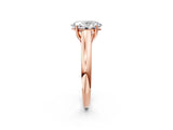 Rose gold Oval Cut Solitaire Engagement Ring with Tapered Band and Four-Prong Setting_5