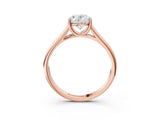 Rose gold Oval Cut Solitaire Engagement Ring with Tapered Band and Four-Prong Setting_6