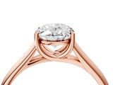 Rose gold Oval Cut Solitaire Engagement Ring with Tapered Band and Four-Prong Setting_7