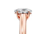 Rose gold Oval Cut Solitaire Engagement Ring with Tapered Band and Four-Prong Setting_8