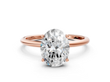 Rose gold Oval Cut Solitaire Engagement Ring with Thin Band and Four-Prong Setting_3