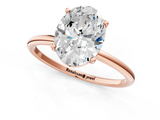 Rose gold Oval Cut Solitaire Engagement Ring with Thin Band and Four-Prong Setting_4