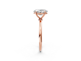 Rose gold Oval Cut Solitaire Engagement Ring with Thin Band and Four-Prong Setting_5