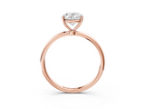 Rose gold Oval Cut Solitaire Engagement Ring with Thin Band and Four-Prong Setting_6