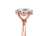 Rose gold Oval Cut Solitaire Engagement Ring with Thin Band and Four-Prong Setting_8