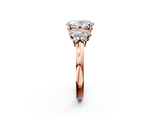 Rose gold Oval Cut Solitaire Floral Diamond Ring with Four-Prong Setting_39