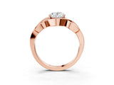 Rose gold Oval Cut Solitaire Intertwined Band Prong Setting Ring_17