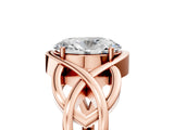 Rose gold Oval Cut Solitaire Intertwined Band Prong Setting Ring_19