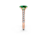 Rose gold Oval Cut Solitaire Pave Diamond Engagement Ring with Four-Prong Setting_2