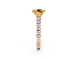 Rose gold Oval Cut Solitaire Pave Diamond Engagement Ring with Four-Prong Setting_2