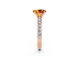 Rose gold Oval Cut Solitaire Pave Diamond Engagement Ring with Four-Prong Setting_2