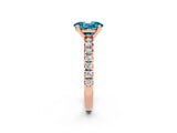 Rose gold Oval Cut Solitaire Pave Diamond Engagement Ring with Four-Prong Setting_2