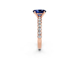 Rose gold Oval Cut Solitaire Pave Diamond Engagement Ring with Four-Prong Setting_2