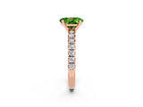 Rose gold Oval Cut Solitaire Pave Diamond Engagement Ring with Four-Prong Setting_2