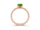 Rose gold Oval Cut Solitaire Pave Diamond Engagement Ring with Four-Prong Setting_3