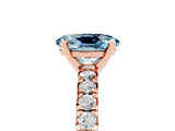Rose gold Oval Cut Solitaire Pave Diamond Engagement Ring with Four-Prong Setting_5
