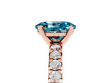 Rose gold Oval Cut Solitaire Pave Diamond Engagement Ring with Four-Prong Setting_5