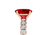 Rose gold Oval Cut Solitaire Pave Diamond Engagement Ring with Four-Prong Setting_5