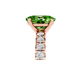 Rose gold Oval Cut Solitaire Pave Diamond Engagement Ring with Four-Prong Setting_5