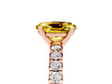 Rose gold Oval Cut Solitaire Pave Diamond Engagement Ring with Four-Prong Setting_5