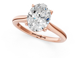 Rose gold Oval Cut Solitaire Ring with Cathedral Band and Four-Prong Setting_83