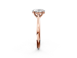 Rose gold Oval Cut Solitaire Ring with Cathedral Band and Four-Prong Setting_84