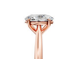Rose gold Oval Cut Solitaire Ring with Cathedral Band and Four-Prong Setting_87