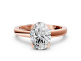 Rose gold Oval Cut Solitaire Ring with Four-Prong Setting and Classic Band_57