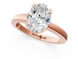 Rose gold Oval Cut Solitaire Ring with Four-Prong Setting and Classic Band_58