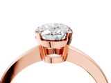 Rose gold Oval Cut Solitaire Ring with Four-Prong Setting and Classic Band_61