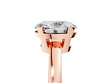 Rose gold Oval Cut Solitaire Ring with Four-Prong Setting and Classic Band_62