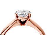 Rose gold Oval Cut Solitaire Ring with Four-Prong Setting on a Classic Band_62