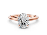 Rose gold Oval Cut Solitaire Ring with Thin Band and Four-Prong Setting_36