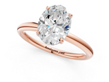 Rose gold Oval Cut Solitaire Ring with Thin Band and Four-Prong Setting_37