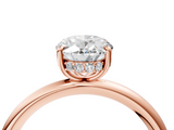 Rose gold Oval Cut Solitaire Ring with Thin Band and Four-Prong Setting_40