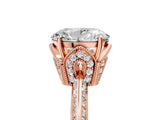 Rose gold Oval Cut Solitaire Split Shank Pave Diamond Engagement Ring with Four-Prong Setting_14