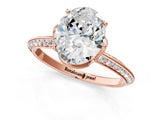 Rose gold Oval Cut Solitaire Split Shank Pave Diamond Engagement Ring with Four-Prong Setting_34