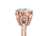 Rose gold Oval Cut Solitaire Split Shank Pave Diamond Engagement Ring with Four-Prong Setting_38