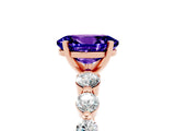 Rose gold Oval Cut Solitaire Tanzanite Ring with Pave Band and Four-Prong Setting_5