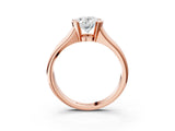 Rose gold Oval Cut Solitaire Tension Set Diamond Ring with Split Shank Band_18