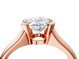 Rose gold Oval Cut Solitaire Tension Set Diamond Ring with Split Shank Band_19