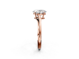 Rose gold Oval Cut Solitaire Twist Band Ring with Four-Prong Setting_34