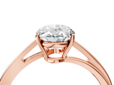 Rose gold Oval Cut Solitaire Twist Band Ring with Four-Prong Setting_36