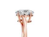 Rose gold Oval Cut Solitaire Twist Band Ring with Four-Prong Setting_37