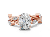 Rose gold Oval Cut Solitaire Twisted Band Marquise Accent Prong Setting Ring_15
