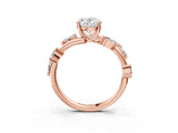Rose gold Oval Cut Solitaire Twisted Band Marquise Accent Prong Setting Ring_18