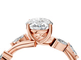Rose gold Oval Cut Solitaire Twisted Band Marquise Accent Prong Setting Ring_19