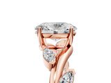 Rose gold Oval Cut Solitaire Twisted Band Marquise Accent Prong Setting Ring_8
