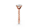 Rose gold Oval Cut Solitaire Twisted Band with Four-Prong Setting_93