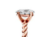 Rose gold Oval Cut Solitaire Twisted Band with Four-Prong Setting_96